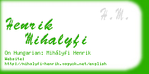 henrik mihalyfi business card